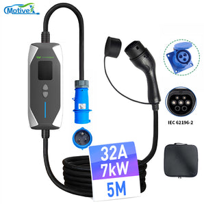 Portable Smart Type2 EV Charger Adjustable 32A 7kW|CEE 3-pin|5M(16.5ft)