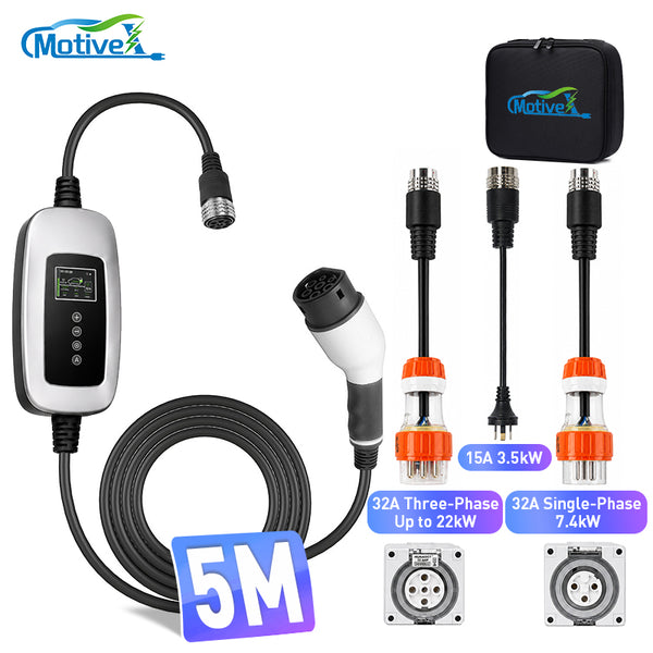 Smart Type2 EV Portable Charging Station 16A 3.6KW 32A 7.5KW 32A 11/22KW