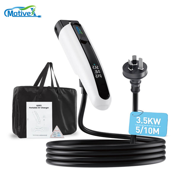 QD03 Smart Type2 Portable EV Chargers Adjustable 15A 3.5kW 5/10M