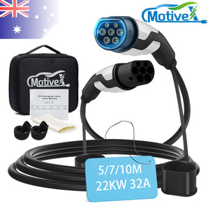 EV Charging Cable · Integrated Mold|Type 2 to Type 2|(32A/3 Phase, 480V, 22KW)