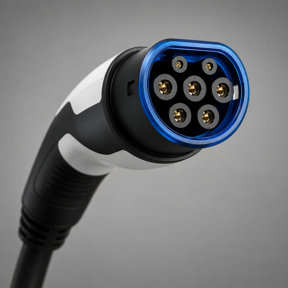 Type 2 EV charging connector detail